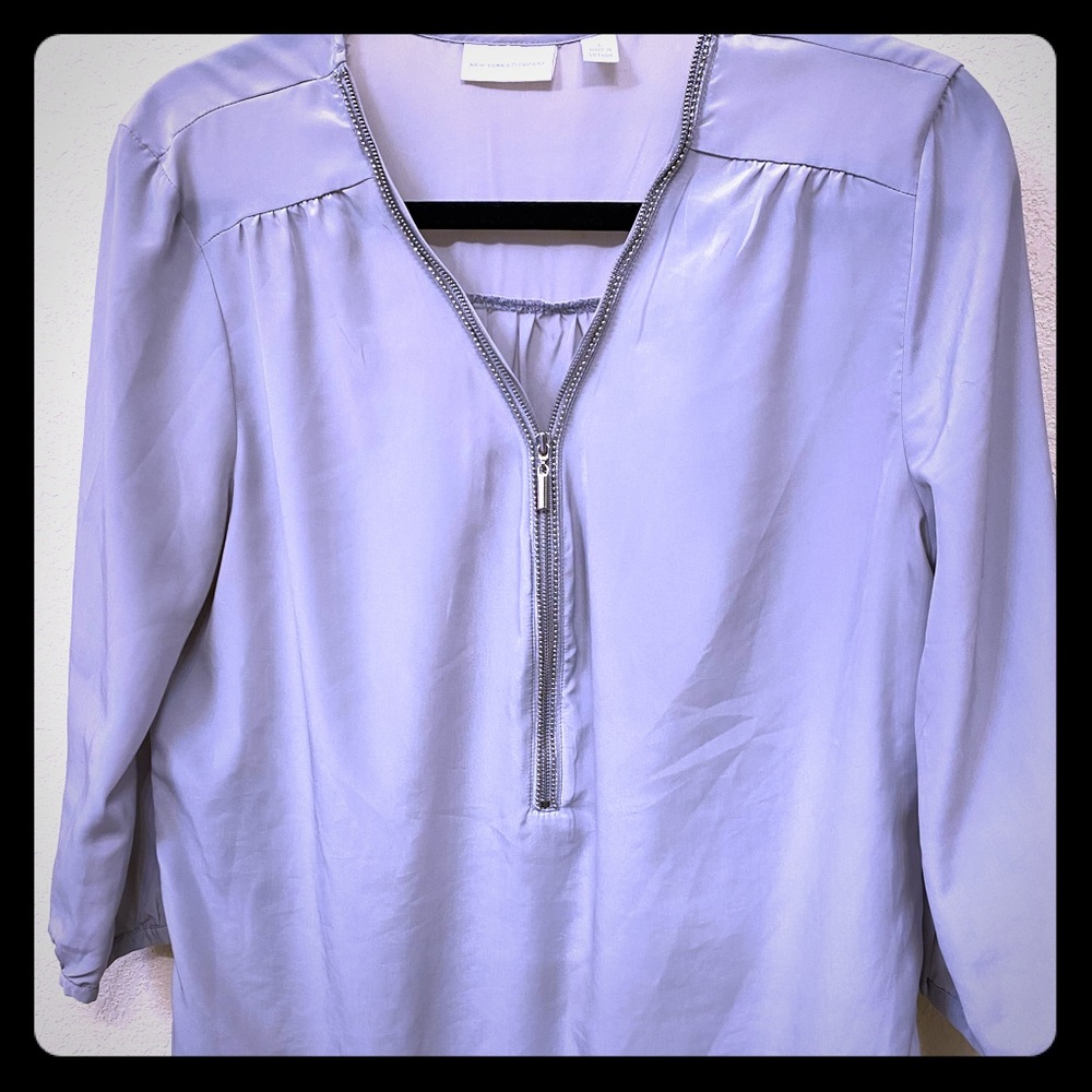 New York & Company Grey Blouse